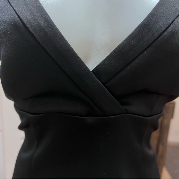 Le Chateau Black Satin Mermaid Gown Size Medium Party Dress Black Tie Wedding - Picture 3 of 6